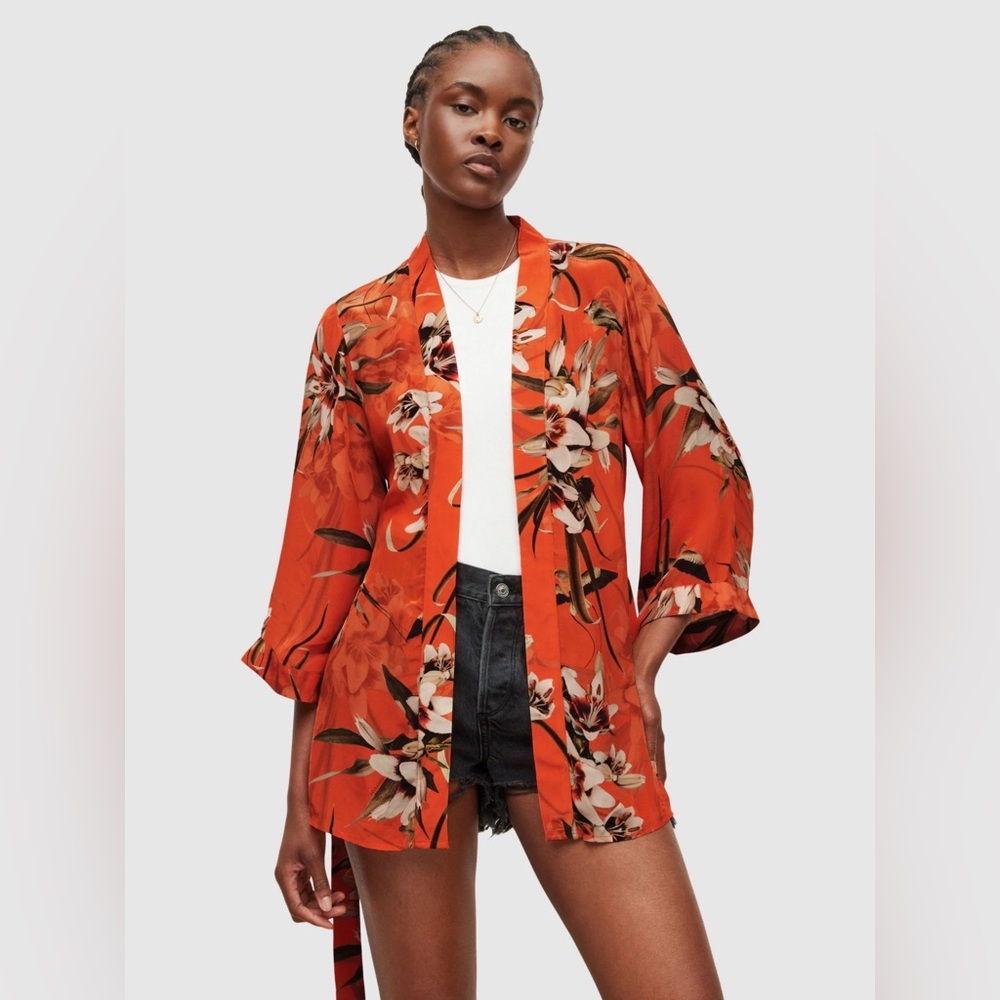 All Saints Women's Carina Dorada Kimono - Orange - Size 8
